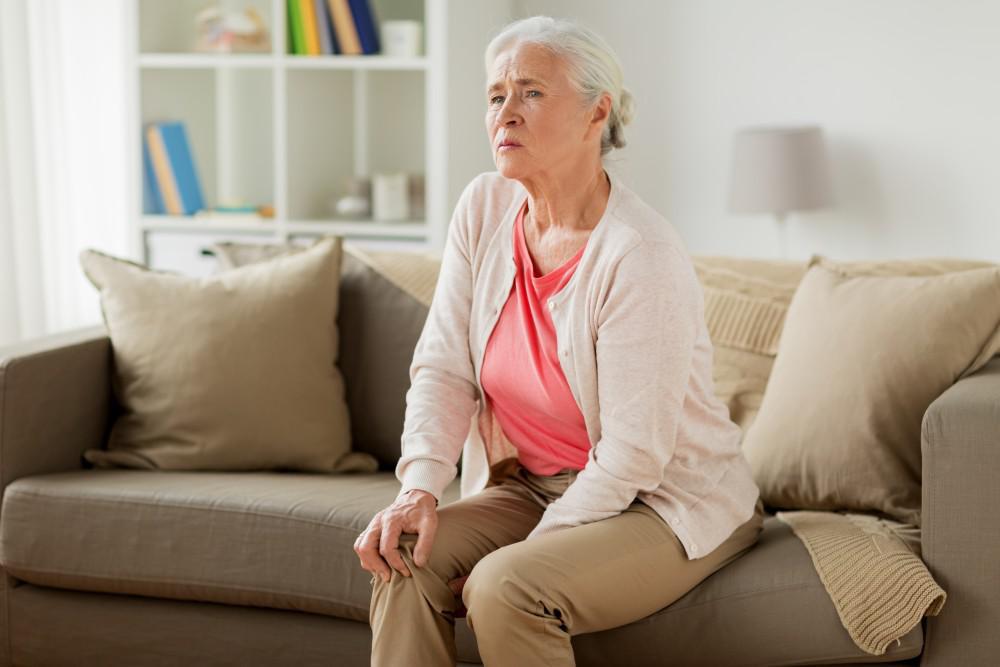 Older woman on couch